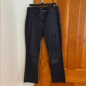 3x1 Women's Dark Blue leather Flare Jeans